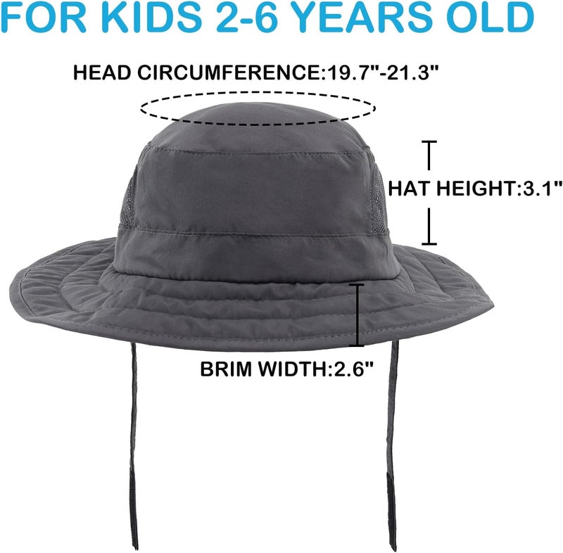 Connectyle Kids Sun Hat for Boys Girls Wide Brim Bucket Hat UPF 50+ Sun Protection Hat Breathable Summer Beach Hat - Image 2